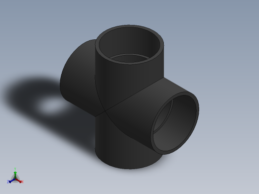 Cross DN200 PN10 U-PVC正等轴测缩略图
