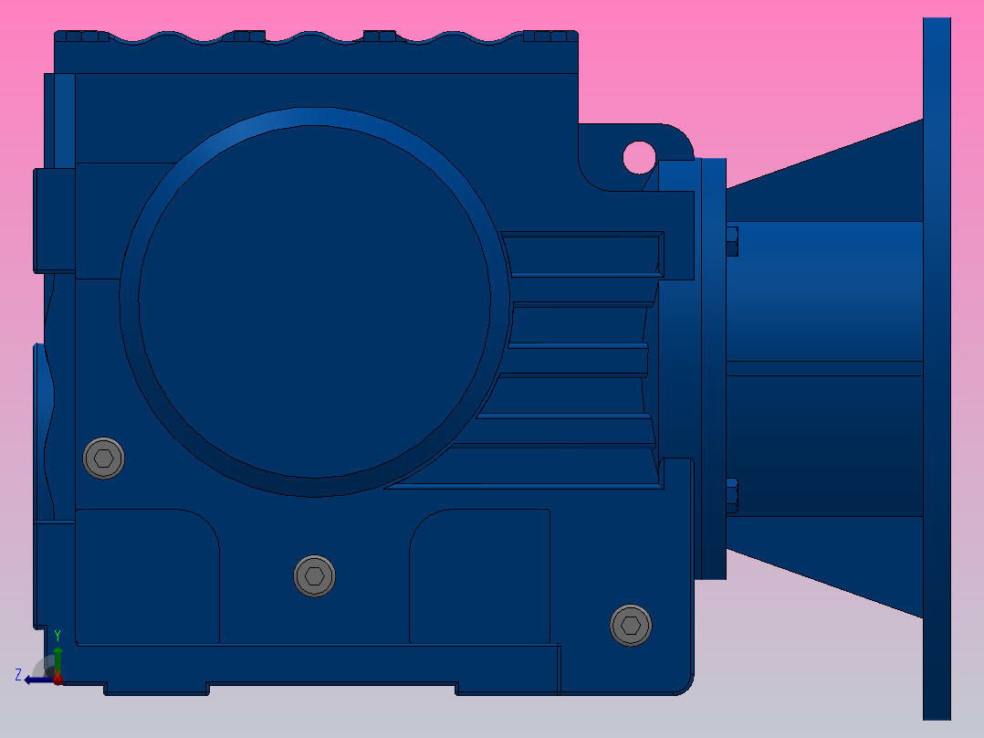 S57ZP蜗轮蜗杆减速机S57-16-M1-B-P90右视图