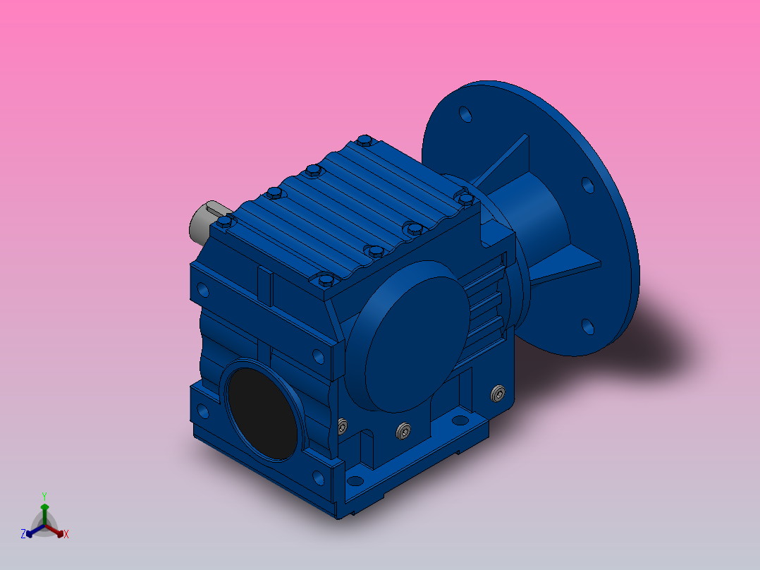 S57ZP蜗轮蜗杆减速机S57-16-M1-B-P90正等轴测图