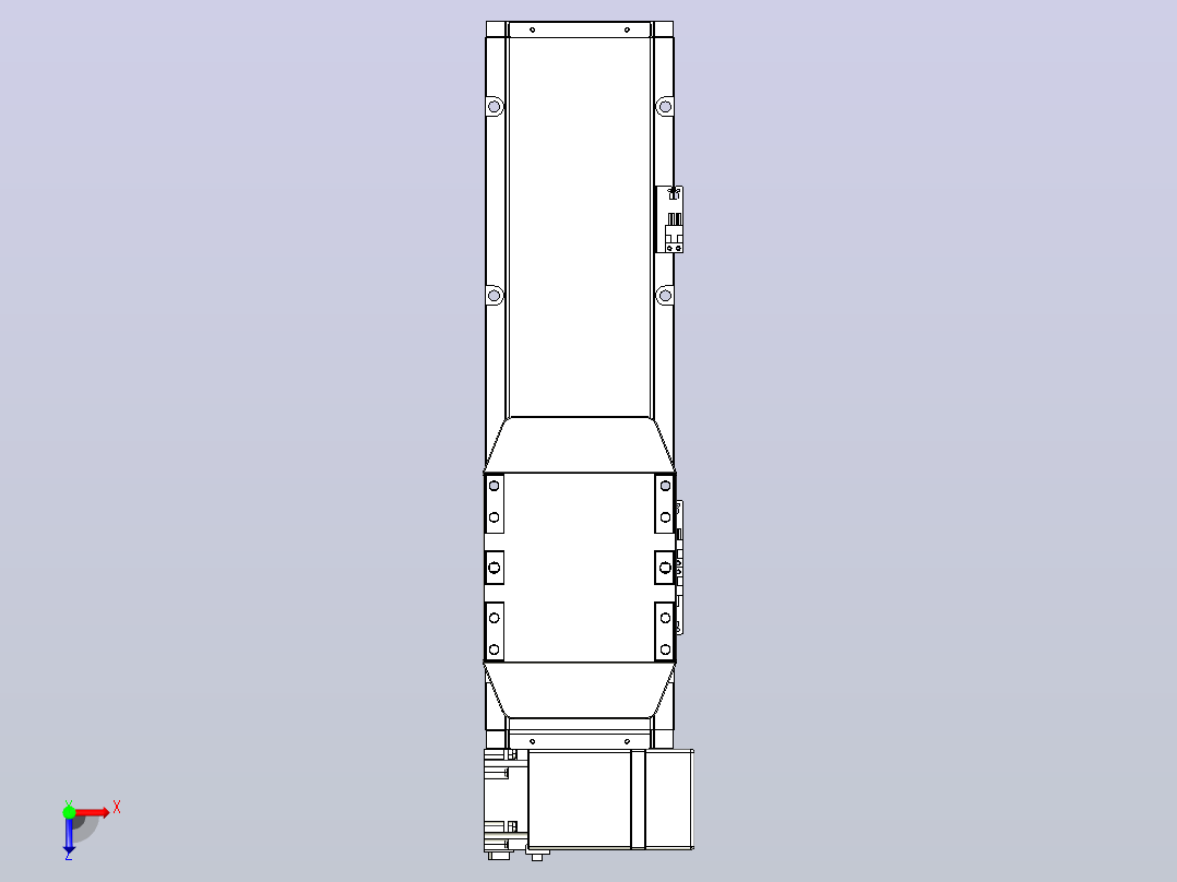 机器人皮带驱动直线轴TPA-GCB-150-P80-L250-RP-M75-N3俯视图