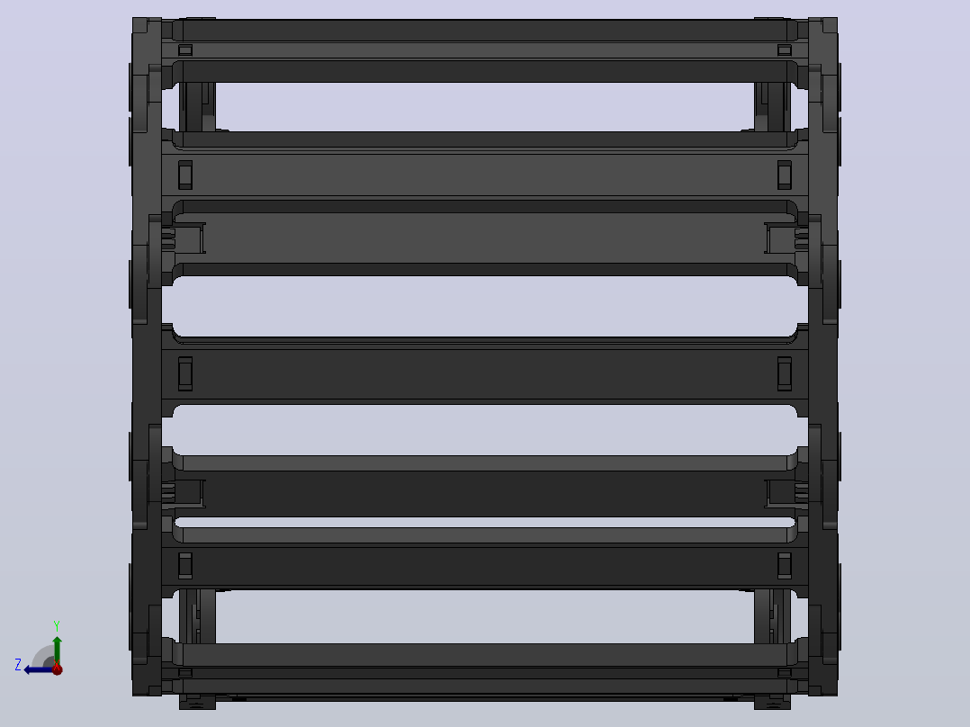 弯曲半径125内高45两侧打开型桥式拖链_DMD45BD-30-300-125R-30右视图