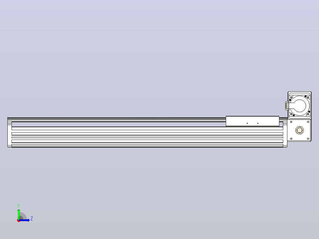皮带直线轴半封闭可选导轨TPA-HNB-202D-140-L700-RU-C-P75-N3左视图