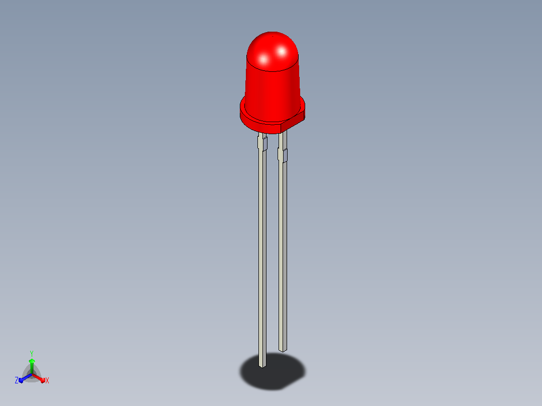 LED 5mm 白色 模型主视图