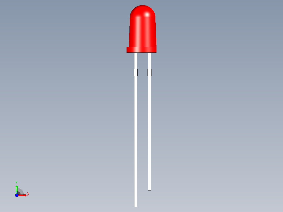 LED 5mm 白色 模型前视图