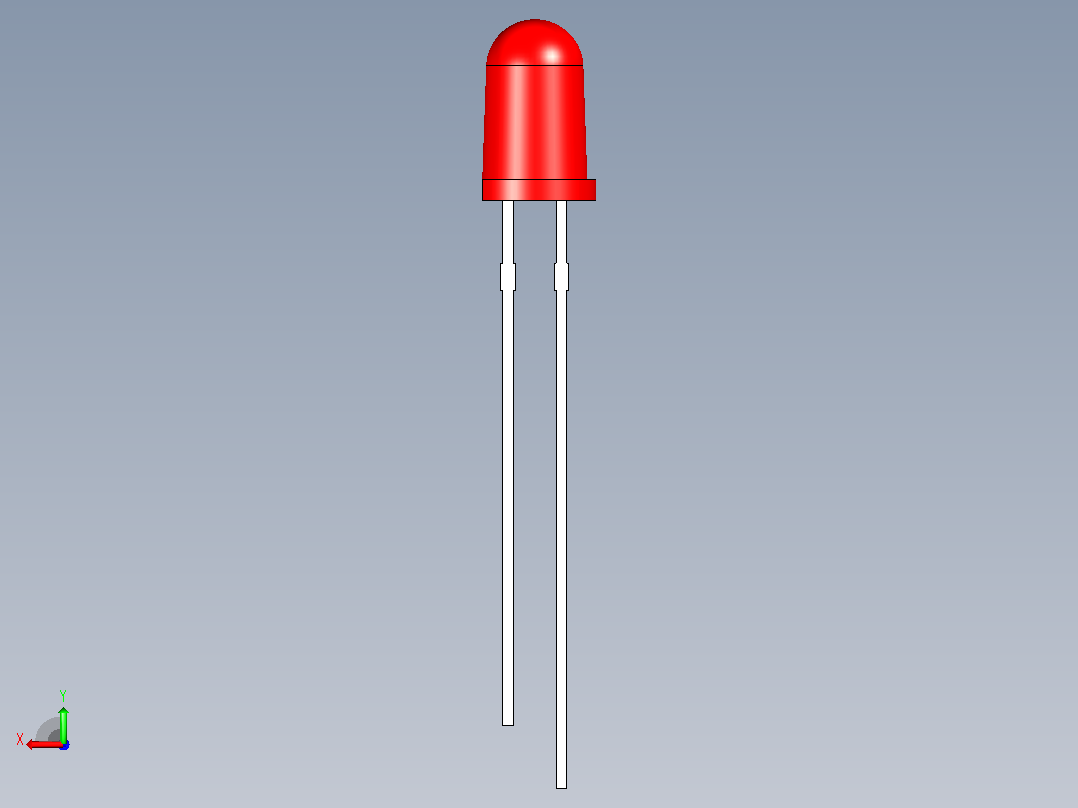 LED 5mm 白色 模型后视图