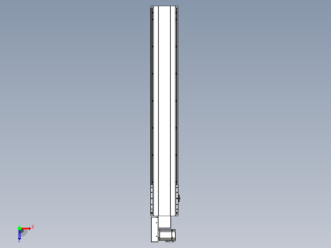 皮带直线轴半封闭可选导轨TPA-HNB-202D-140-L1200-ML-C-P75-N3俯视图