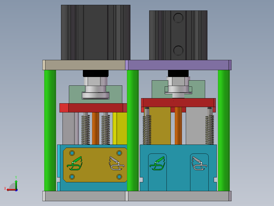 2ZY 外挡水组合冲切工装sw18可编辑后视图
