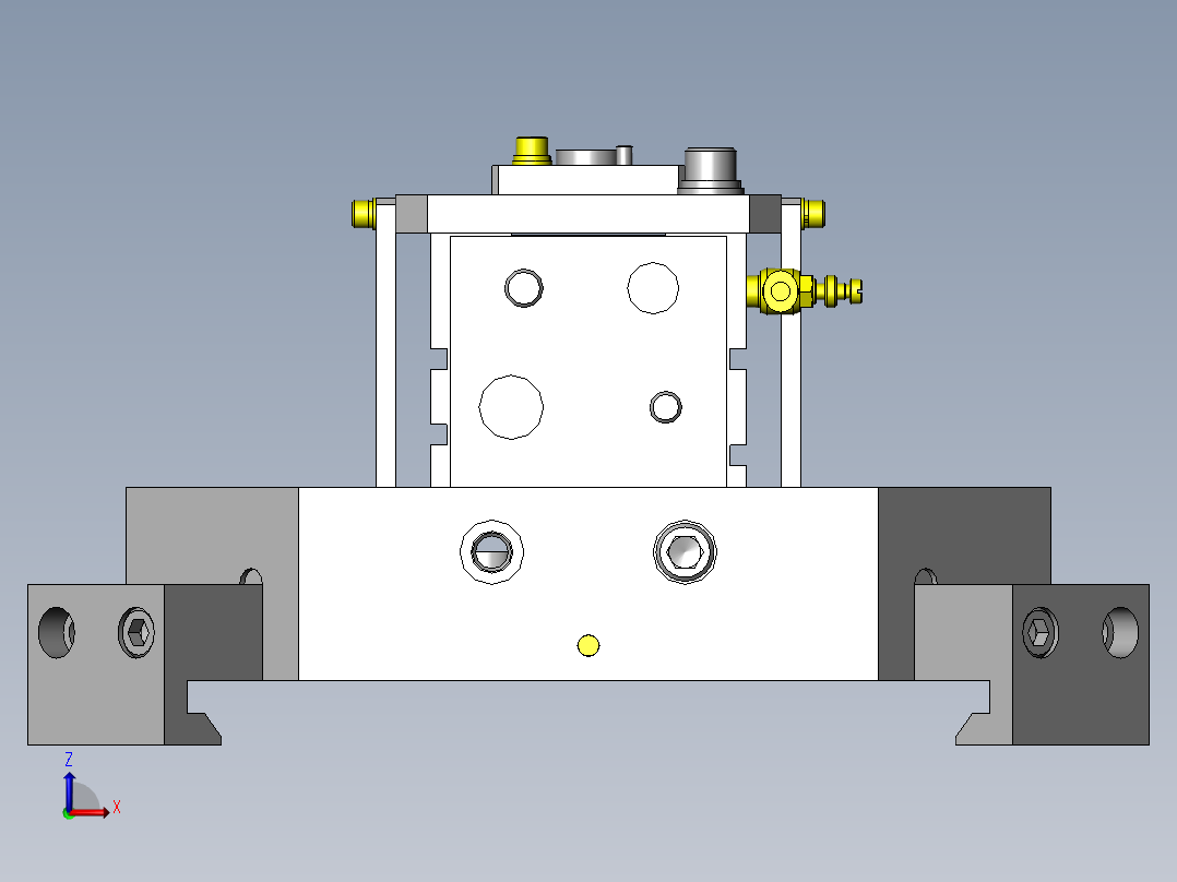鼓状工件卡盘机构前视图