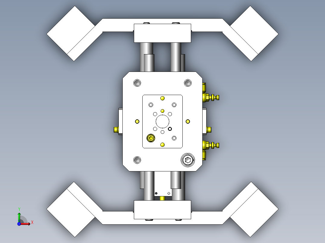 鼓状工件卡盘机构俯视图
