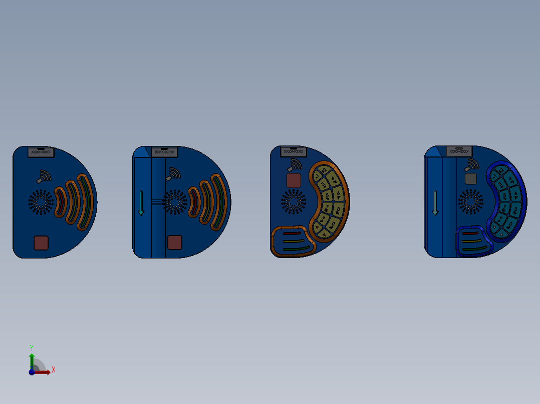 Door Access刷卡门禁锁模型3D图纸 Solidworks设计 附IGS STEP前视图