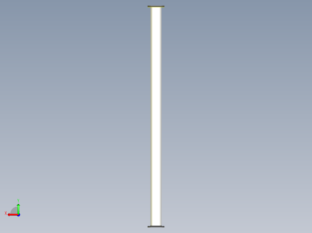 直管管道3D模型后视图