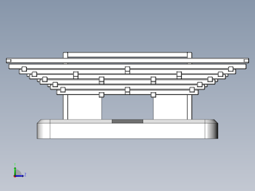 Pagoda宝塔支架结构3D图纸 Solidworks设计左视缩略图
