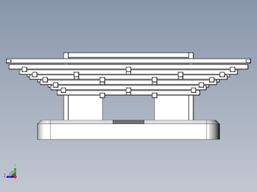 Pagoda宝塔支架结构3D图纸 Solidworks设计右视缩略图