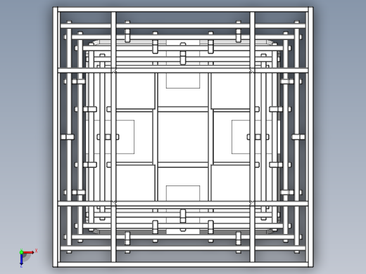 Pagoda宝塔支架结构3D图纸 Solidworks设计俯视缩略图