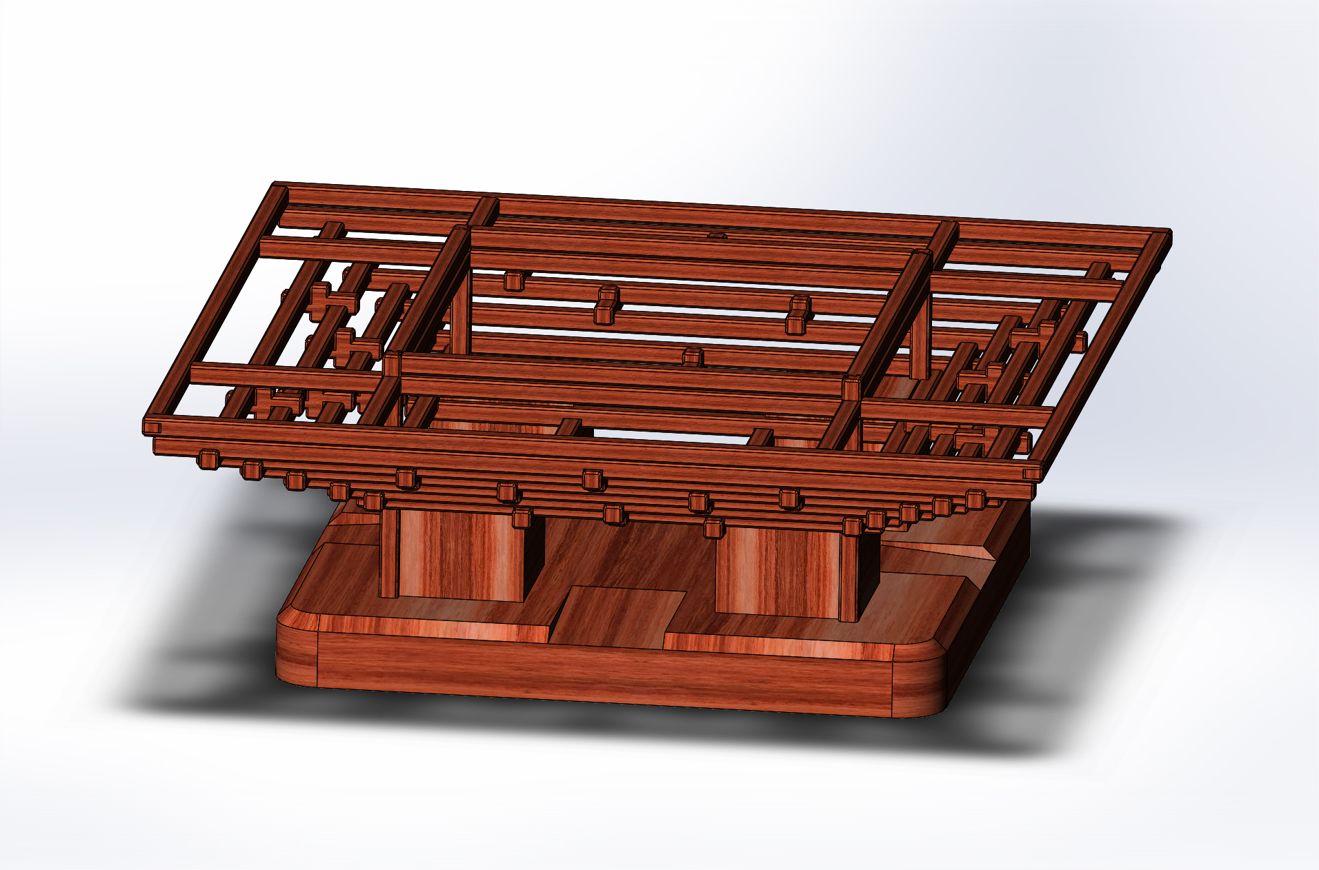 Pagoda宝塔支架结构3D图纸 Solidworks设计