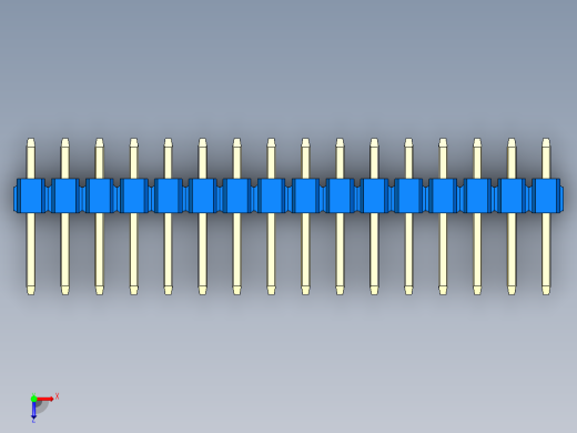 彩色公头100mil（2.54mm）系列-DS1021_blue_1x16p_100mil_Type1_rev1.0俯视缩略图