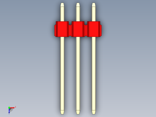 彩色公头100mil（2.54mm）系列-DS1021_red_1x03p_100mil_Type5_rev1.0俯视缩略图
