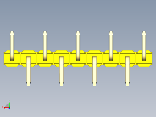 彩色公排针 100mil 2.54mm 系列-DS1022_yellow_09p_100mil_Type_SMT_R1_rev1.0后视缩略图