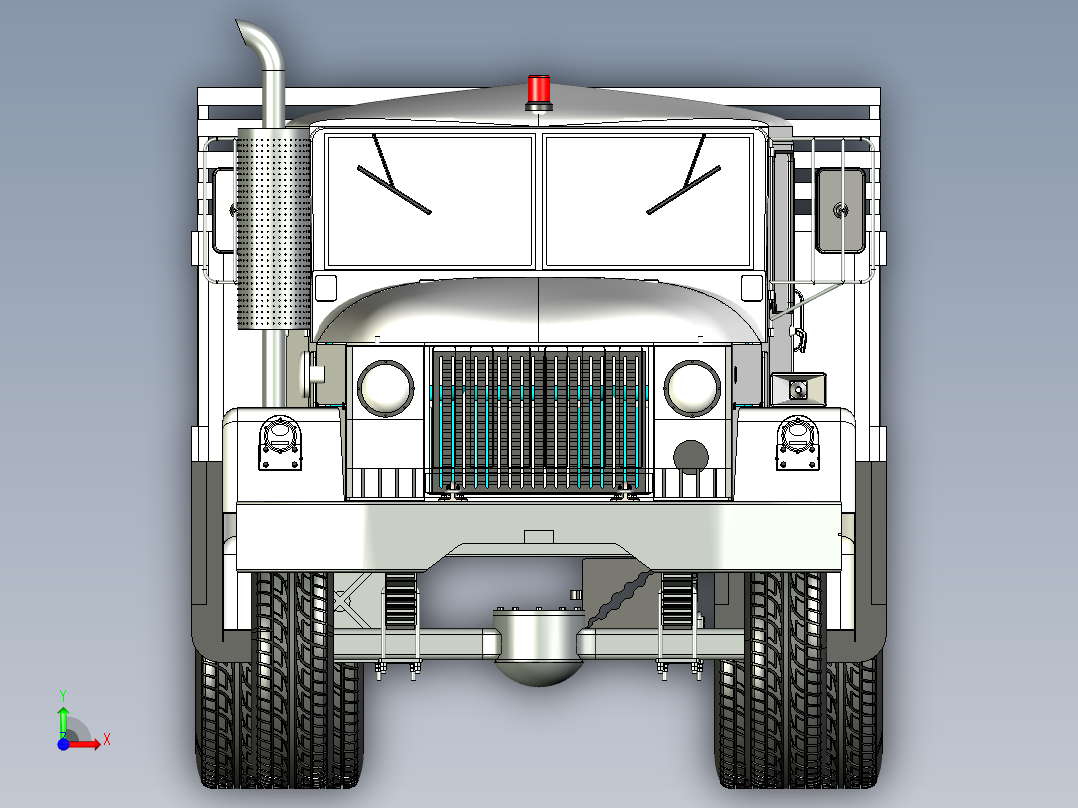 29-M35A2+卡车 3d模型图纸前视图