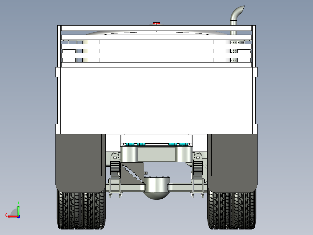 29-M35A2+卡车 3d模型图纸后视图