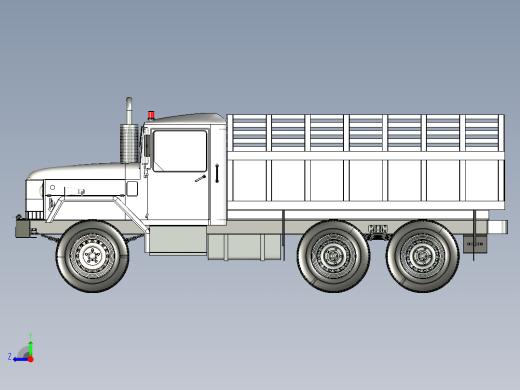 29-M35A2+卡车 3d模型图纸右视缩略图