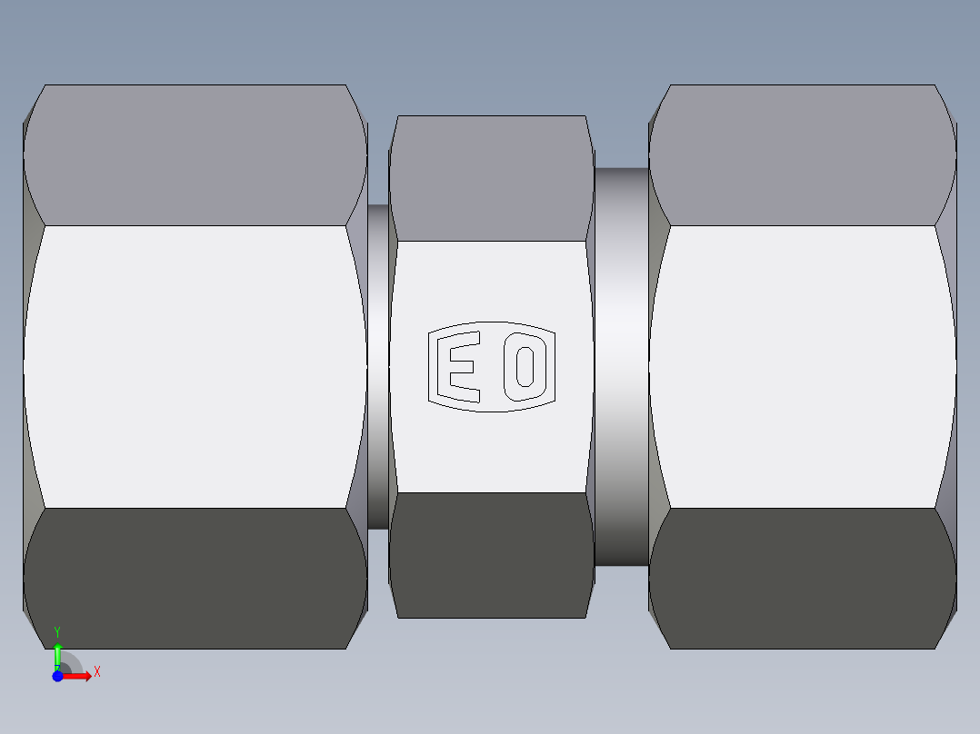 卡套式工业通用硬管接头EO_Distance_piece_adapter_DA15ZLCF前视图