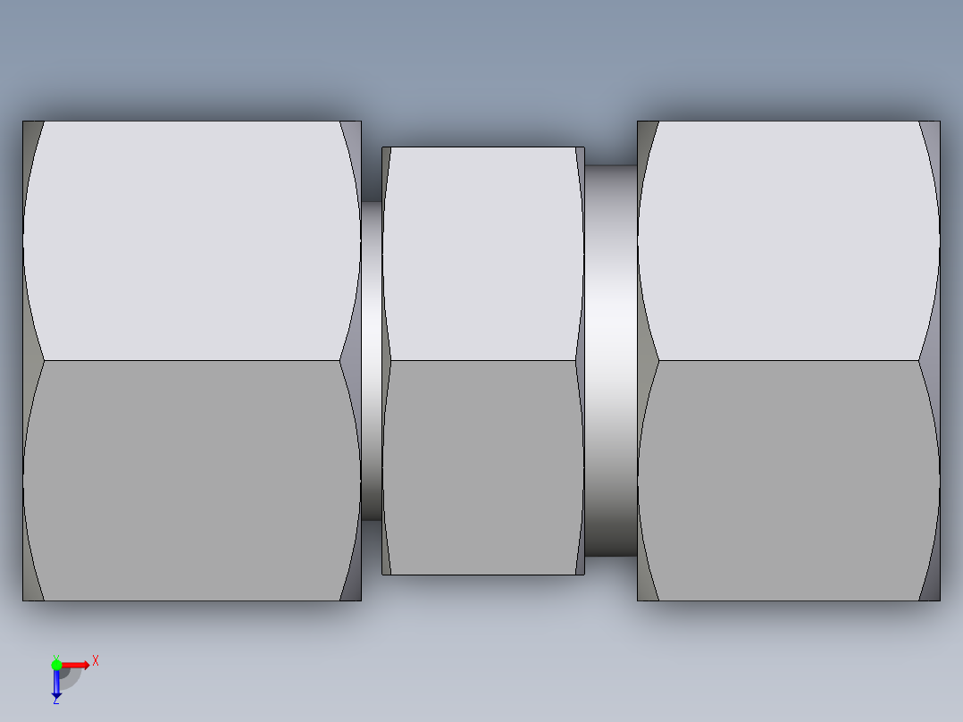 卡套式工业通用硬管接头EO_Distance_piece_adapter_DA15ZLCF俯视图