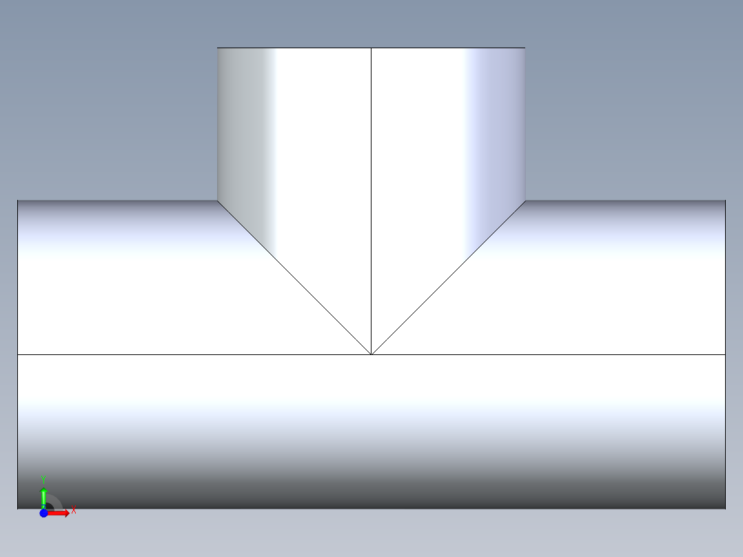 聚氯乙烯配件03-Sch80_Tee_SxSxFPT_802-007_0.75in前视图
