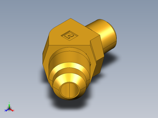 扩口式工业通用硬管接头45Deg Elbow 159F-5-2正等轴测缩略图