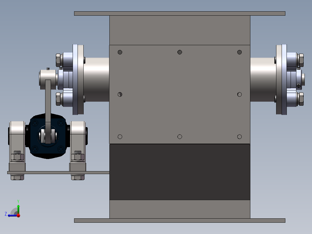 200翻板阀三维右视图