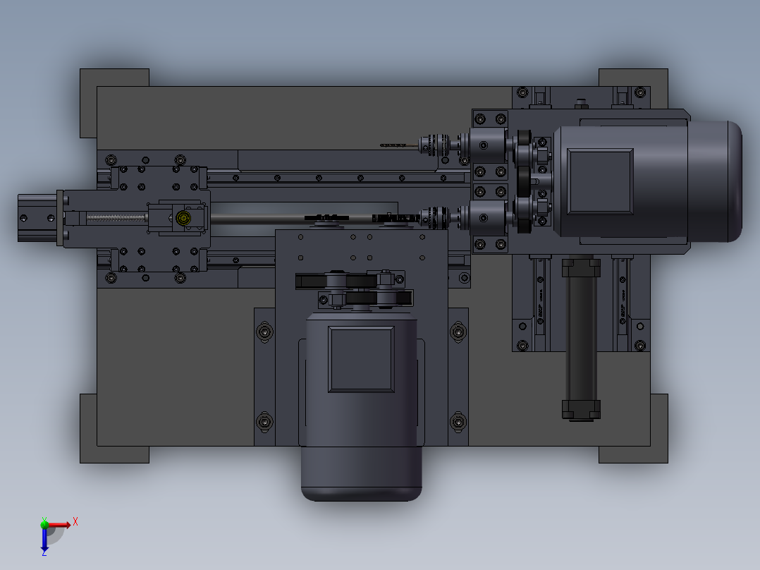 自动除毛刺机俯视图