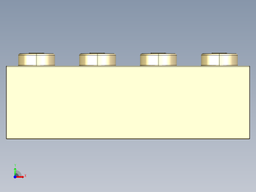 乐高套装 4421基本积木-4114319 - 3001 Tan Brick 2 x 4.STEP前视缩略图