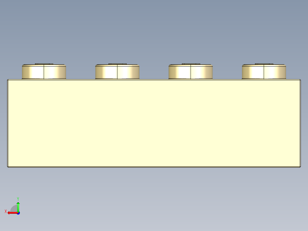 乐高套装 4421基本积木-4114319 - 3001 Tan Brick 2 x 4.STEP后视图