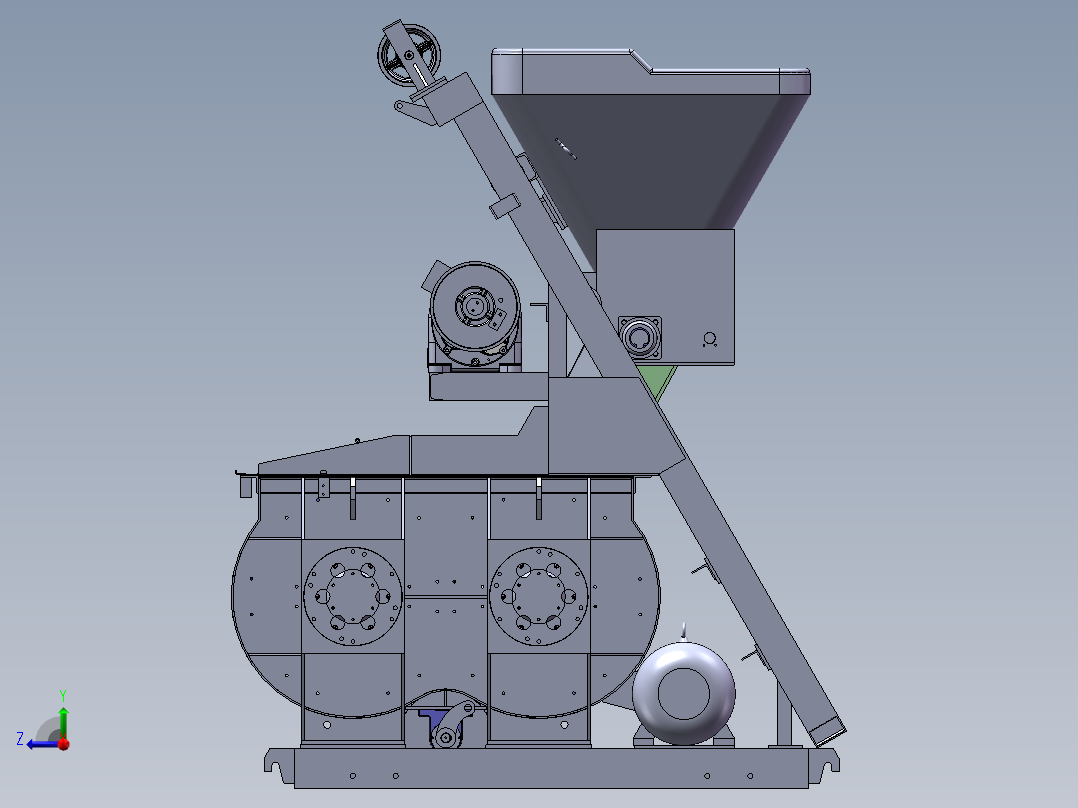 JS500A搅拌机右视图