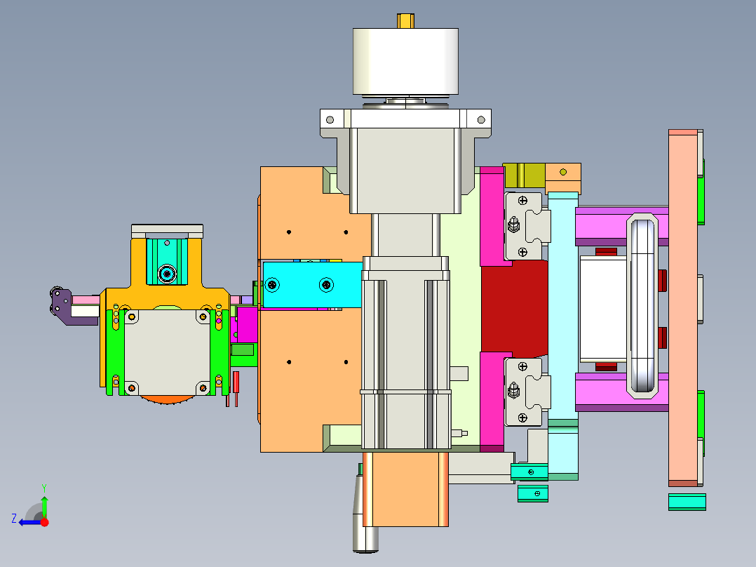 凸轮插针模组右视图