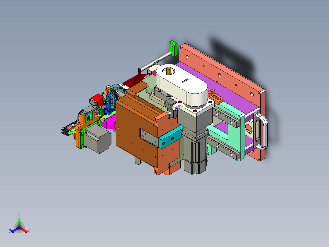 凸轮插针模组正等轴测图