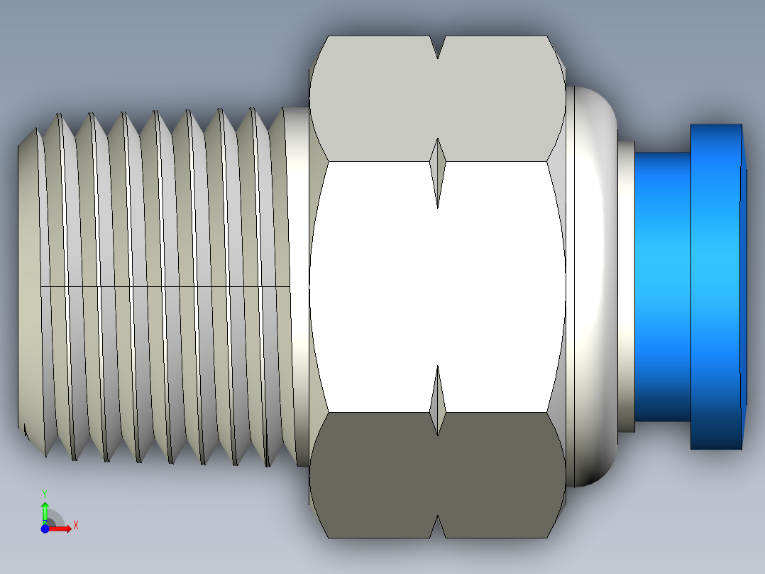 推入式连接接头前视图
