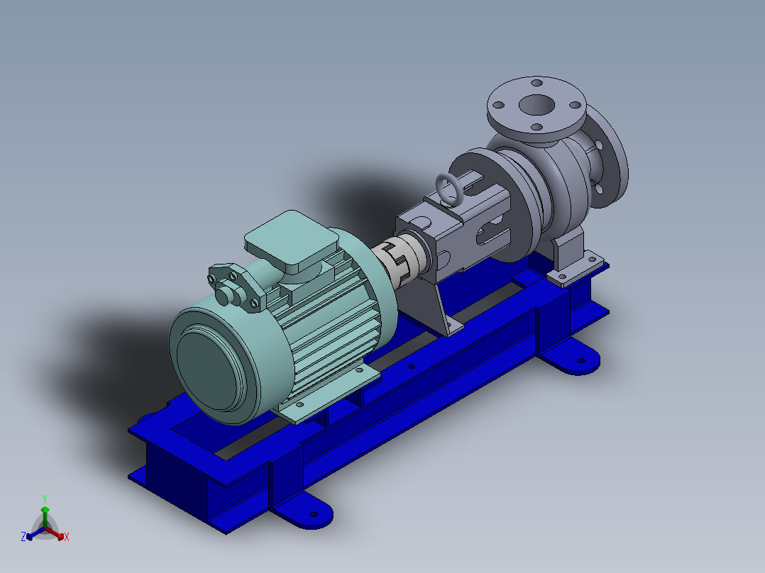 离心式水泵正等轴测图