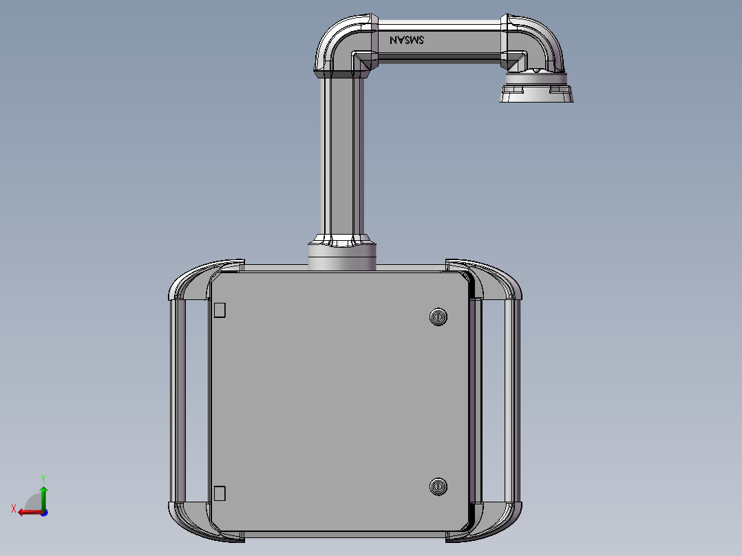 向下顶座+转角+箱体连接器+控制箱后视图