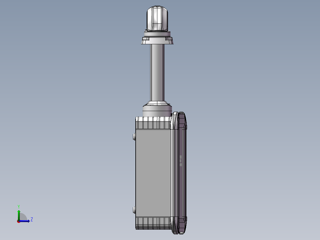 向下顶座+转角+箱体连接器+控制箱左视图