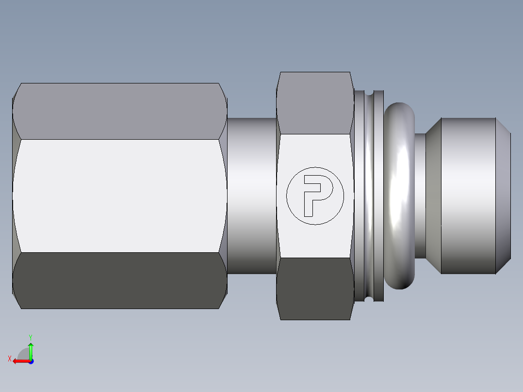 卡套式工业通用硬管接头EO_Male_Stud_connector_GEO04LLMCF后视图