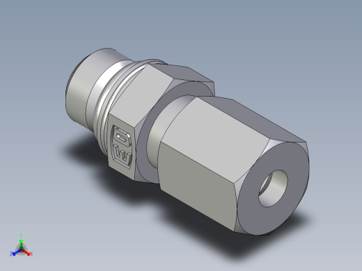 卡套式工业通用硬管接头EO_Male_Stud_connector_GEO04LLMCF正等轴测缩略图