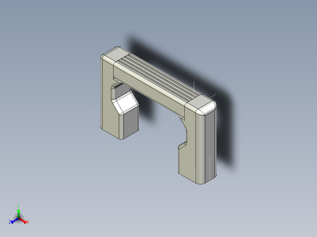 取手(鋁合金)(A)UG-3D多系列多零件图纸模型主视图