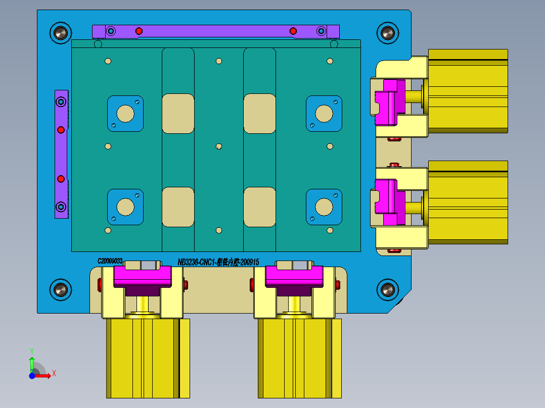 NB3236-WWAN-笔记本CNC工装夹具三维模型CNC1粗铣内腔-20200915前视图
