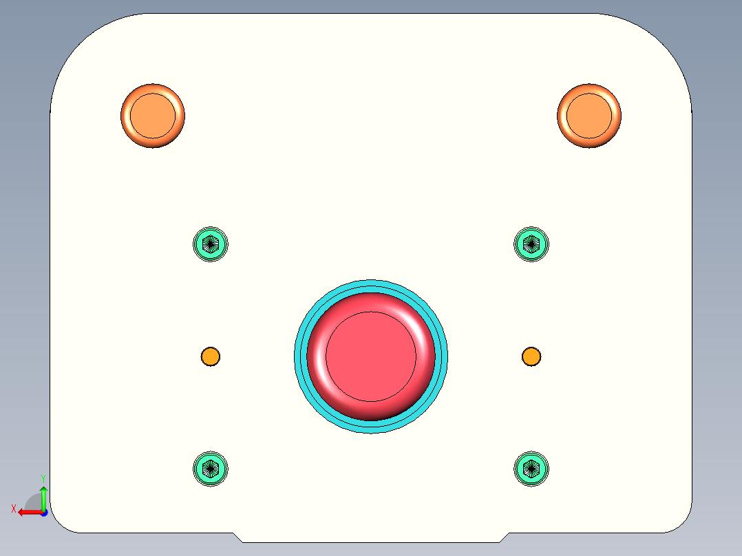 圆筒拉深模设计（CAD图+SW三维）后视图