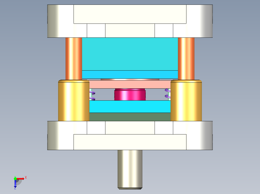 圆筒拉深模设计（CAD图+SW三维）俯视图