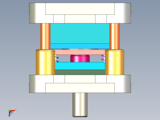 圆筒拉深模设计（CAD图+SW三维）俯视缩略图