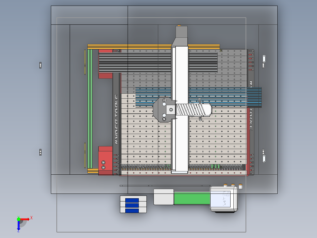 铣床、3040铣床俯视图
