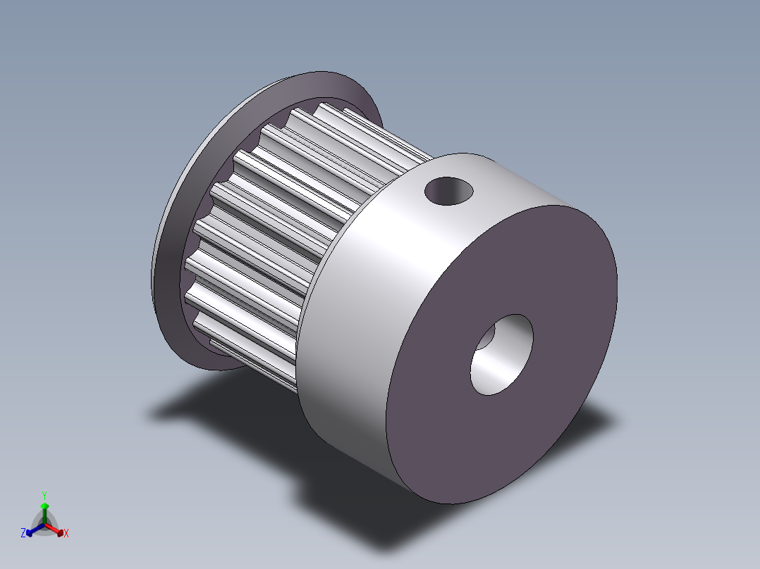 高扭矩同步带轮 米思米 HTPA20S3M100-K-P6正等轴测图