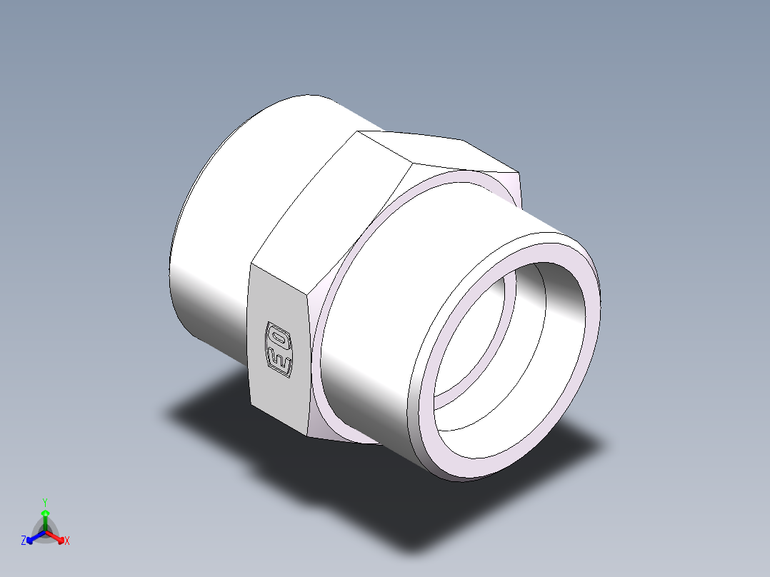 直通接头-G、1D-42正等轴测图